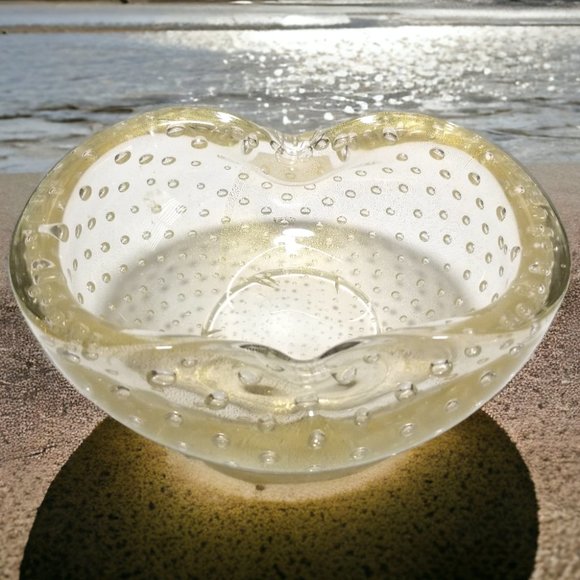 Murano Bullicante Ashtray Handblown Art Glass, by Archimedes Seguso 1950 Italy - Picture 10 of 10